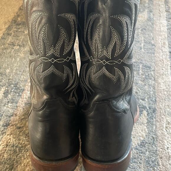 Tony Lama Men’s Black Leather Cowboy Western Boots Size 10 - Picture 9 of 10